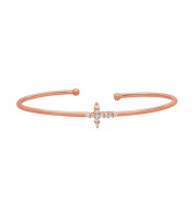 Jewelmi Custom 14k Rose Gold Diamond Bangle Bracelet
