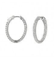 Jewelmi Custom 14k White Gold Diamond Hoop Earrings
