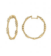 Jewelmi Custom 14k Yellow Gold Diamond Hoop Earrings