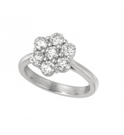 Jewelmi Custom 14k White Gold Diamond Flower Ring