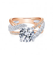 Gabriel & Co. 14k Two Tone Gold Contemporary Free Form Engagement Ring - ER12337R6T44JJ