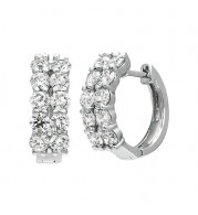 Jewelmi Custom 14k White Gold Diamond Hoop Earrings