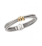 Alisa Sterling Silver & 18k Yellow Gold Bangle Bracelet