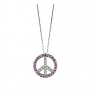 Jewelmi Custom 14k White Gold Sapphire Diamond Necklace
