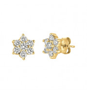 Jewelmi Custom 14k Yellow Gold Diamond Earrings