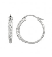 Jewelmi Custom 14k White Gold Diamond Hoop Earrings