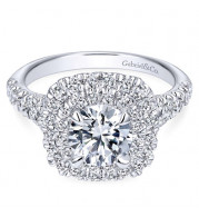 Gabriel & Co. 14k White Gold Contemporary Double Halo Engagement Ring - ER10754W44JJ