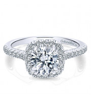 Gabriel & Co. 14k White Gold Entwined Halo Engagement Ring - ER12664R4W44JJ
