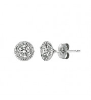 Jewelmi Custom 14k White Gold Diamond Earrings