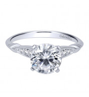Gabriel & Co. 14k White Gold Victorian Straight Engagement Ring - ER11826R4W44JJ