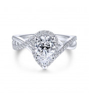 Gabriel & Co. 14k White Gold Contemporary Twisted Engagement Ring - ER7804P4W44JJ