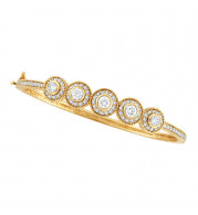 Jewelmi Custom 14k Yellow Gold Diamond Bangle Bracelet