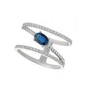 Jewelmi Custom 14k White Gold Sapphire Diamond Ring