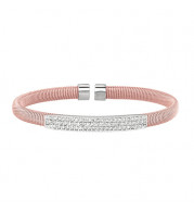 Jewelmi Custom 14k Two Tone Gold Diamond Bangle Bracelet