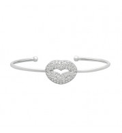 Jewelmi Custom 14k White Gold Diamond Bangle Bracelet