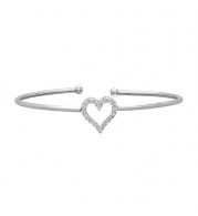 Jewelmi Custom 14k White Gold Diamond Bangle Bracelet