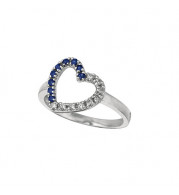 Jewelmi Custom 14k White Gold Sapphire Diamond Ring