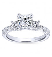 Gabriel & Co. 14k White Gold Contemporary 3 Stone Engagement Ring - ER4020W44JJ