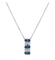 Jewelmi Custom 14k White Gold Sapphire Diamond Necklace