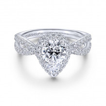 Gabriel & Co. 14k White Gold Contemporary Halo Engagement Ring - ER14425P4W44JJ