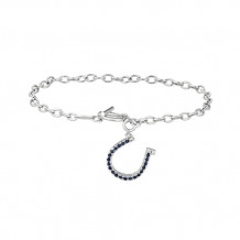 Jewelmi Custom 14k White Gold Sapphire Diamond Bracelet