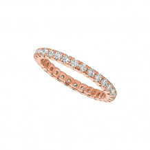 Jewelmi Custom 14k Rose Gold Diamond Eternity Wedding Band