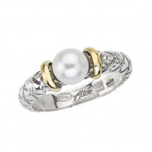 Alisa 18k Gold and Sterling Silver Pearl Traversa Ring