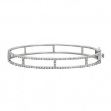 Jewelmi Custom 14k White Gold Diamond Bangle Bracelet