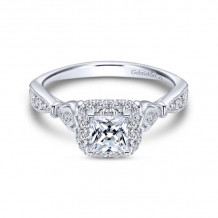 Gabriel & Co. 14k White Gold Victorian Halo Engagement Ring - ER11312S2W44JJ