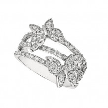 Jewelmi Custom 14k White Gold Diamond Butterfly Ring