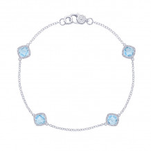Tacori Sterling Silver Crescent Embrace Gemstone Women's Bracelet - SB22802