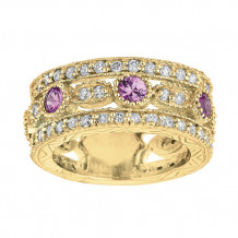 Jewelmi Custom 14k Yellow Gold Sapphire Diamond Ring