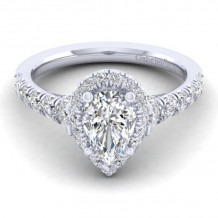 Gabriel & Co. 14k White Gold Entwined Halo Engagement Ring - ER12764P4W44JJ