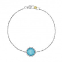 Tacori Sterling Silver Crescent Embrace Gemstone Women's Bracelet - SB16605