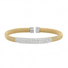 Jewelmi Custom 14k Two Tone Gold Diamond Bangle Bracelet