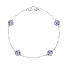 Tacori Sterling Silver Crescent Embrace Gemstone Women's Bracelet - SB22813