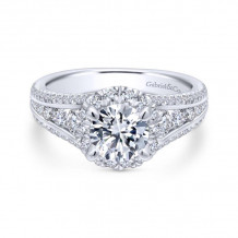 Gabriel & Co. 14k White Gold Entwined Halo Engagement Ring - ER12610R4W44JJ