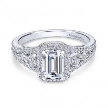 Gabriel & Co. 18K White Gold Contemporary Halo Engagement Ring - ER7740W84JJ