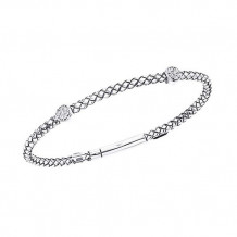 Alisa Sterling Silver Diamond Bangle Bracelet