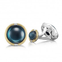 Tacori Sterling Silver and 18k Yellow Gold Retro Classic Gemstone Men's Cuffink - MCL105Y37