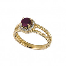 Jewelmi Custom 14k Yellow Gold Ruby Diamond Ring