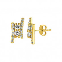 Jewelmi Custom 14k Yellow Gold Diamond Earrings