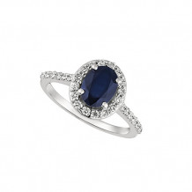 Jewelmi Custom 14k White Gold Sapphire Diamond Engagement Ring