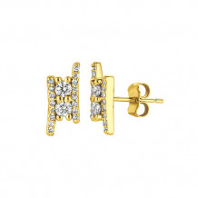 Jewelmi Custom 14k Yellow Gold Diamond Earrings