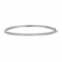 Jewelmi Custom 14k White Gold Diamond Bangle Bracelet