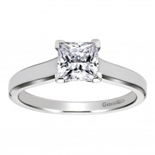 Gabriel & Co 14k White Gold Princess Cut Solitaire Engagement Ring