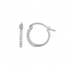 Jewelmi Custom 14k White Gold Diamond Hoop Earrings