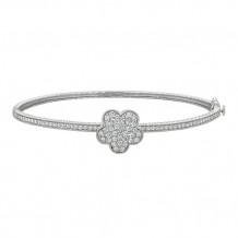 Jewelmi Custom 14k White Gold Diamond Bangle Bracelet