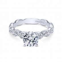 Gabriel & Co. 14k White Gold Contemporary Straight Diamond Engagement Ring - ER3990W44JJ-f