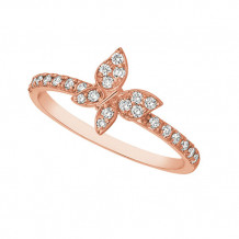 Jewelmi Custom 14k Rose Gold Diamond Butterfly Ring